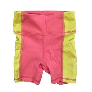 Hanna Andersson Pink and Yellow Bike Shorts - 4T or 5T